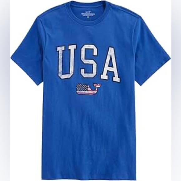 Vineyard Vines Other - NWT Vineyard Vines Men’s USA Flag Whale Short-Sleeve Tee, Blue Wave color, S.